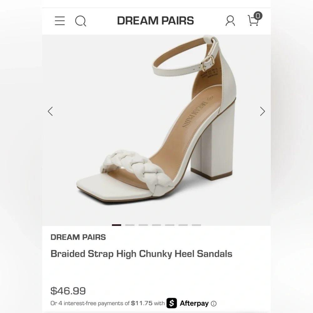 Dream Pairs EUCWhite Sandals  with Ankle strap. Block Heel  & Braided upper sz 8